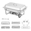 Chafing Dish Buffet Set, 8 Qt 2 Pack, Stainless Chafer with 2 Full & 4 Half Size Pans