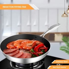 SOGA 34cm Stainless Steel Fry Pan – Large Non-Stick Induction Compatible Frying Pan Skillet for Home and Professional Kitchen Cooking