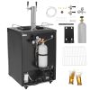 Beer Kegerator, Dual Tap Draft Beer Dispenser, Full Size Keg Refrigerator With Shelf, CO2 Tank(No Gas), Drip Tray & Rail
