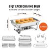 Chafing Dish Buffet Set, 8 Qt 2 Pack, Stainless Chafer with 2 Full & 4 Half Size Pans