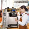 Commercial Ice Cream Maker, 22-30L/H Yield, 2350W Countertop Soft Serve Machine with 2x6L Hopper 2L Cylinder LCD Panel Puffing Shortage Alarm