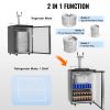 Beer Kegerator, Dual Tap Draft Beer Dispenser, Full Size Keg Refrigerator With Shelf, CO2 Tank(No Gas), Drip Tray & Rail