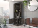 Seattle Bar Cabinet, Eight Bottle Cubbies, Two Large Open Shelves