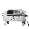 Outdoor Pizza Oven, 13 in Gas Fired Pizza-Maker, Portable Outside Gas Oven with Thickened Cordierite Pizza-Stone, and Built-in Thermometer
