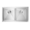 33 inch Kitchen Sink Workstation, 304 Stainless Steel Undermount Sink, Drop-In Double Bowl Farmhouse Basin with Ledge & Multiple Accessories