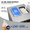 Commercial Ice Cream Maker, 22-30L/H Yield, 2350W Countertop Soft Serve Machine with 2x6L Hopper 2L Cylinder LCD Panel Puffing Shortage Alarm