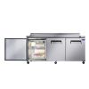 Orikool 72 IN Commercial Refrigerators Sandwich&Salad Prep Table with a Butcher Block Cutting Board, Protection Lid, Cold Storage, ETL Certified