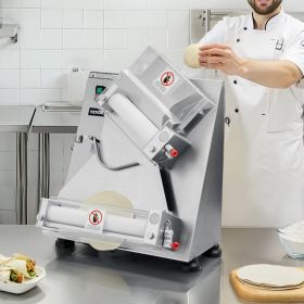 14 Inch Pizza Dough Roller Sheeter Automatic Commercial Pizza Dough Press 370W (Option: Silver)